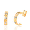 Demi-créoles or 18 carats "zirconiums et vis"