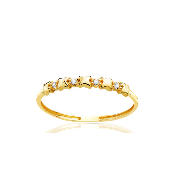 Bague or 18 carats et zirconiums