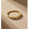 Bague or jaune 18 carats et zirconiums pour femmes