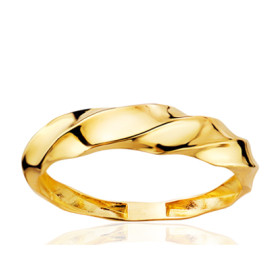 Bague or jaune 18 carats torsadée 4,5 mm