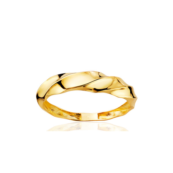 Bague or jaune 18 carats torsadée 4,5 mm