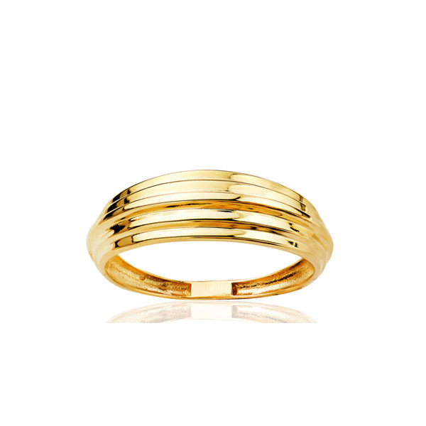 Bague or 18 carats avec bandes brillantes 6,5 mm