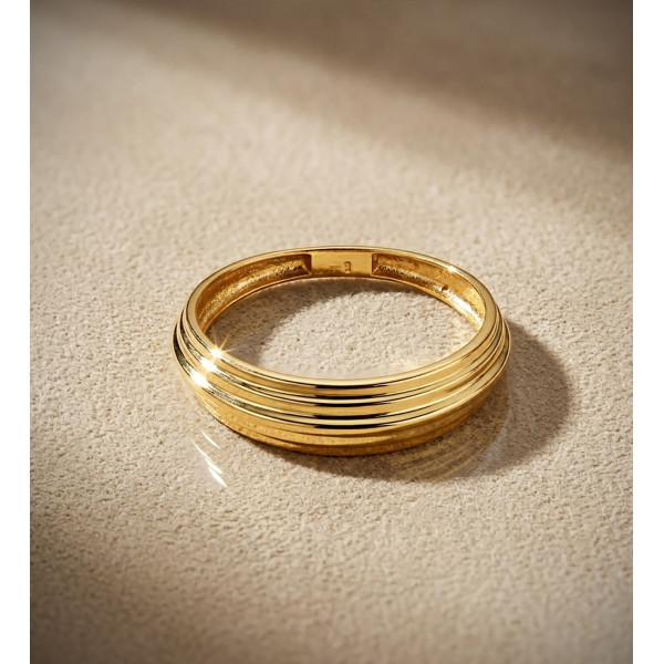 Bague or 18 carats avec bandes brillantes 6,5 mm