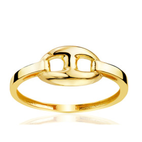 Bague or jaune 18 carats "grain de café" 7 mm