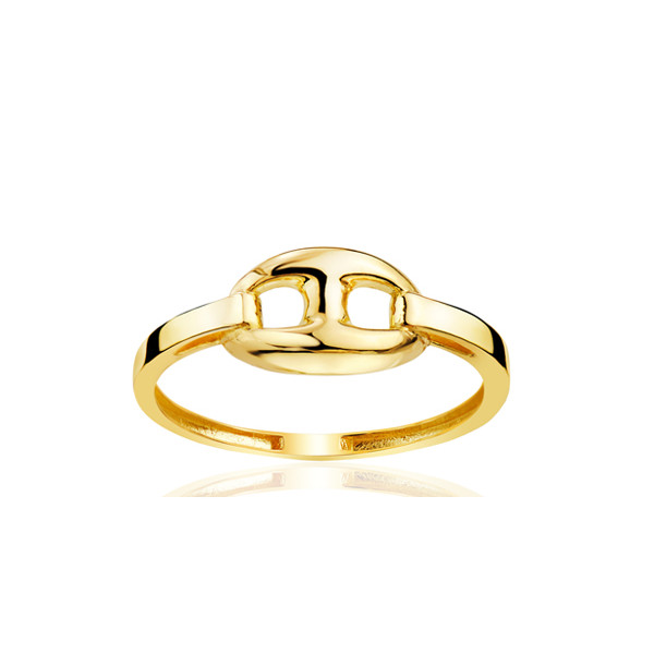 Bague or jaune 18 carats "grain de café" 7 mm
