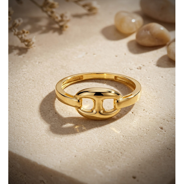 Bague or 18 carats "grain de café" 7 mm