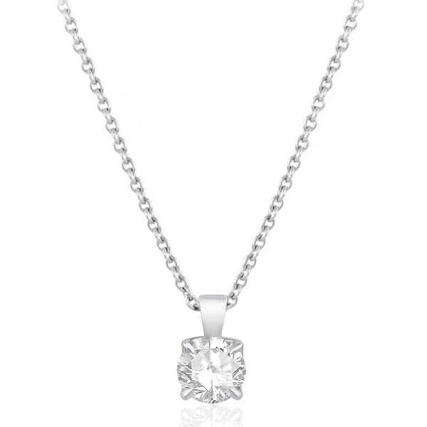 Collier diamant de synthèse 1 carat et or 9 ou 18 carats