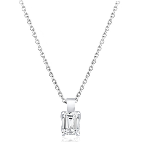Collier diamant de synthèse 1 carat et or 9 ou 18 carats