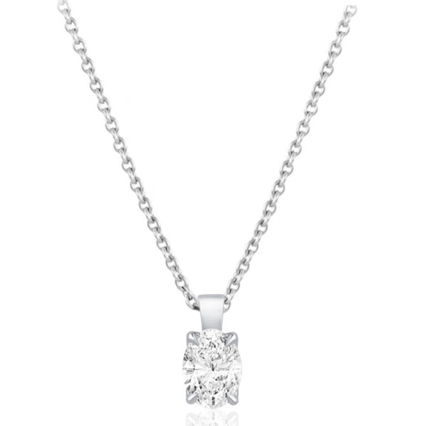 Collier diamant de synthèse 1 carat et or 9 ou 18 carats