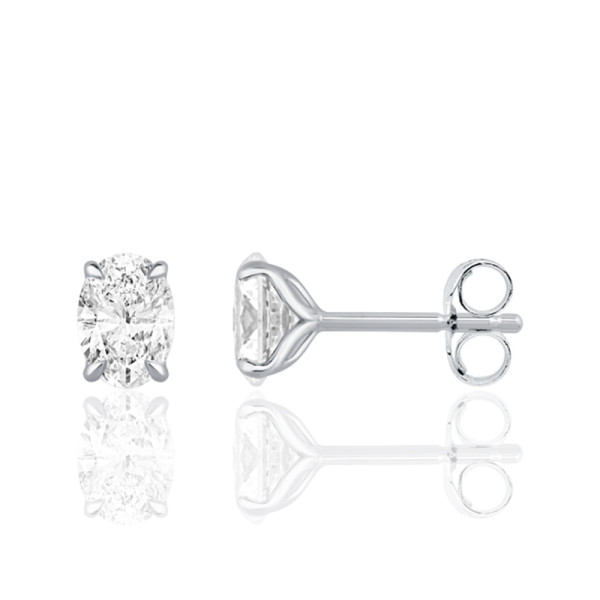 Boucles d'oreilles diamant de synthèse 1,00 carat et or 9 ou 18 carats