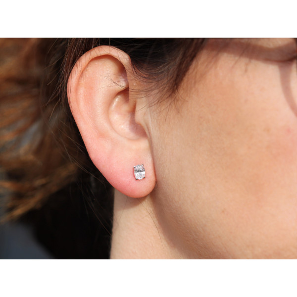 Boucles d'oreilles diamant de synthèse 1,00 carat et or 9 ou 18 carats
