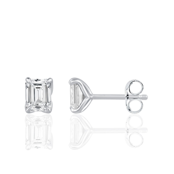 Boucles d'oreilles diamant de synthèse 1,00 carat et or 9 ou 18 carats