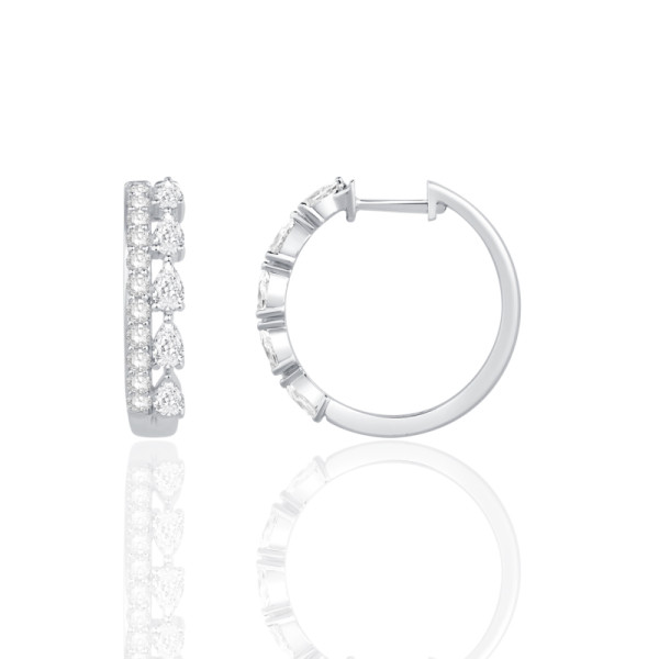 Boucles d'oreilles diamant de synthèse 1,46 carat et or