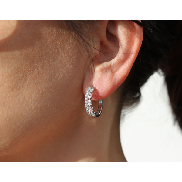 Boucles d'oreilles diamant de synthèse 1,46 carat et or 750