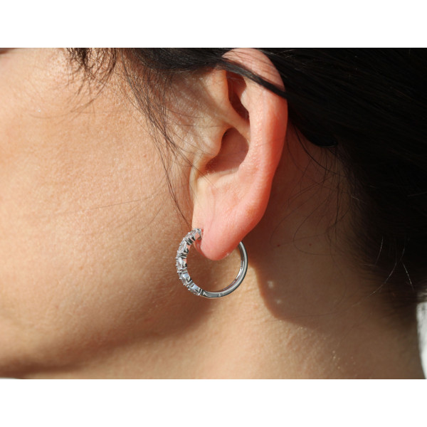 Boucles d'oreilles diamant de synthèse 1,46 carat et or 18 carats