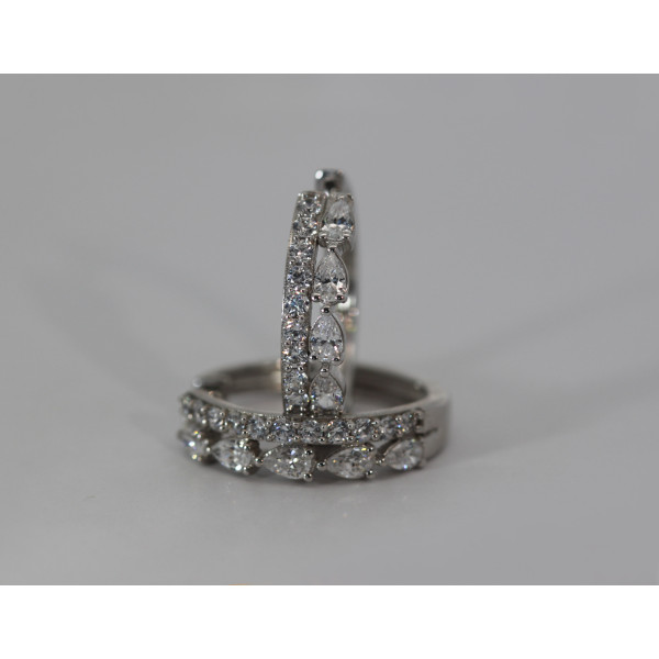 Créoles diamant de synthèse 1,46 carat et or