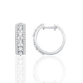 Boucles d'oreilles diamant de synthèse 1,38 carat et or