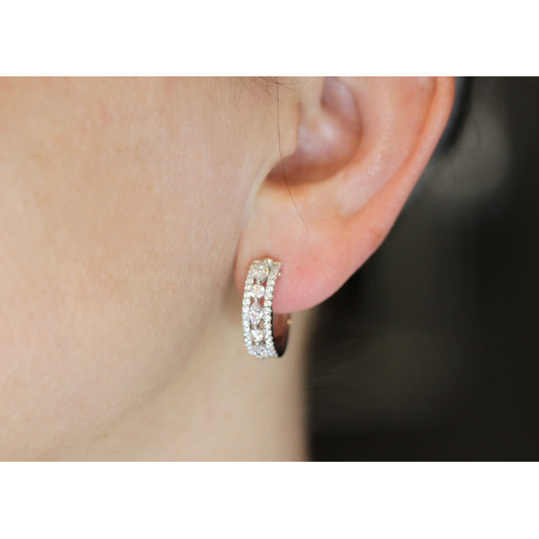 Boucles d'oreilles diamant de synthèse 1,38 carat et or 18 carats