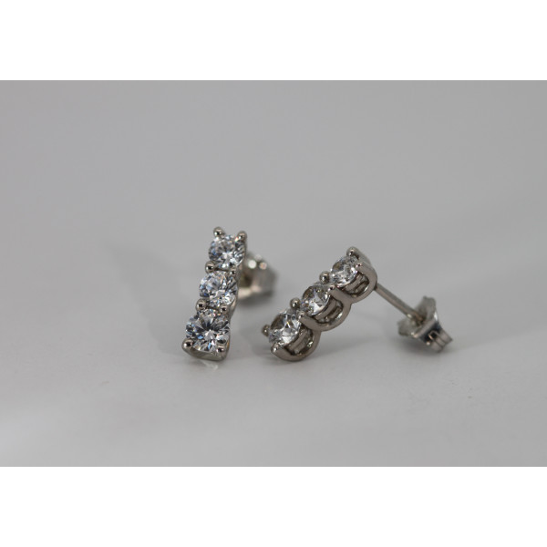 Boucles d'oreilles diamant de synthèse 1,42 carat et or 9 carats