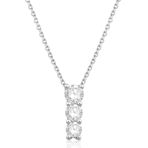 Collier diamant de synthèse 0,71 carat et or 9 ou 18 carats