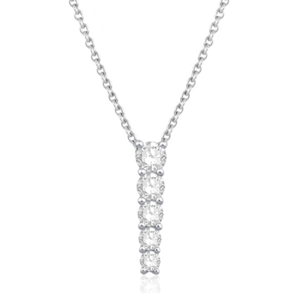 Collier diamant de synthèse 1,58 carat et or 9 ou 18 carats