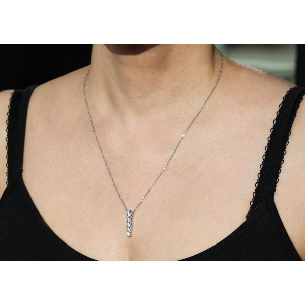 Collier diamant de synthèse 1,58 carat et or 9 carats