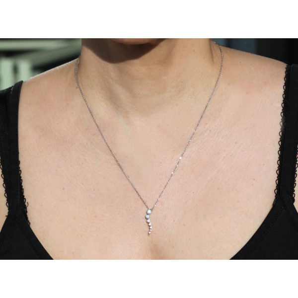 Collier diamant de synthèse 0,46 carat et or 9 ou 18 carats