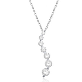 Collier diamant de synthèse 1,96 carat et or 9 ou 18 carats