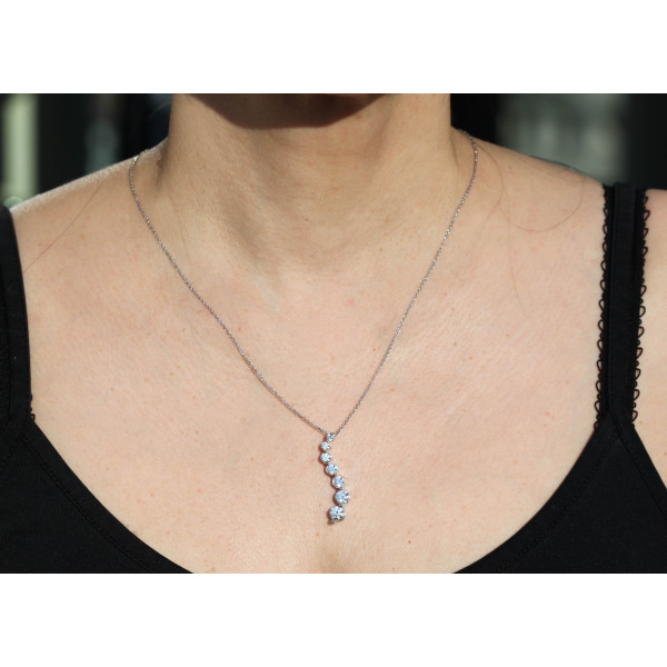Collier diamant de synthèse 1,96 carat et or 750/1000