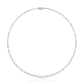 Collier diamant de synthèse 11,96 carat et or blanc 9 ou 18 carats