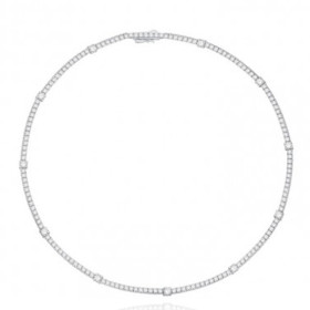 Collier diamant de synthèse 11,96 carat et or blanc 9 ou 18 carats