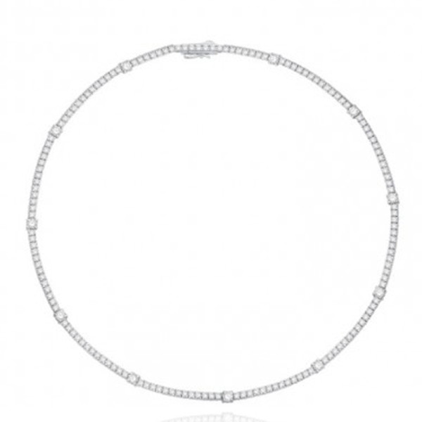 Collier diamant de synthèse 11,96 carat et or blanc 9 ou 18 carats