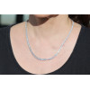 Collier diamant de synthèse 11,96 carat et or blanc 750/1000