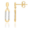 Boucles d'oreilles or jaune 18 carats et diamant 0,096 carat