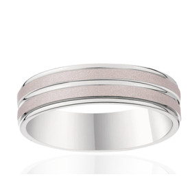 Alliance en palladium 6 mm pour femmes et hommes finition sablée
