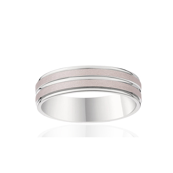 Alliance en palladium 6 mm pour femmes et hommes finition sablée