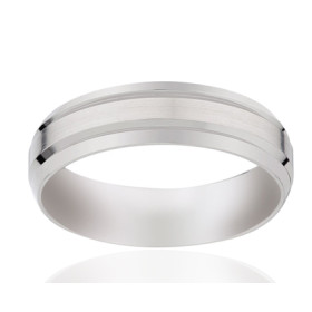 Alliance en palladium finition brossée 6 mm