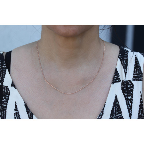 Chaine or rose 18 carats 45 cm maille gourmette