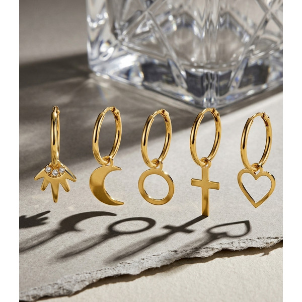 Créoles or jaune 18 carats "soleil zirconiums"