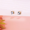Boucles d'oreilles aigue-marine 5,5 x 5,5 mm et or jaune 18 carat