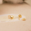 Boucles d'oreilles or 18 carats et zirconiums "trèfle" pour enfant