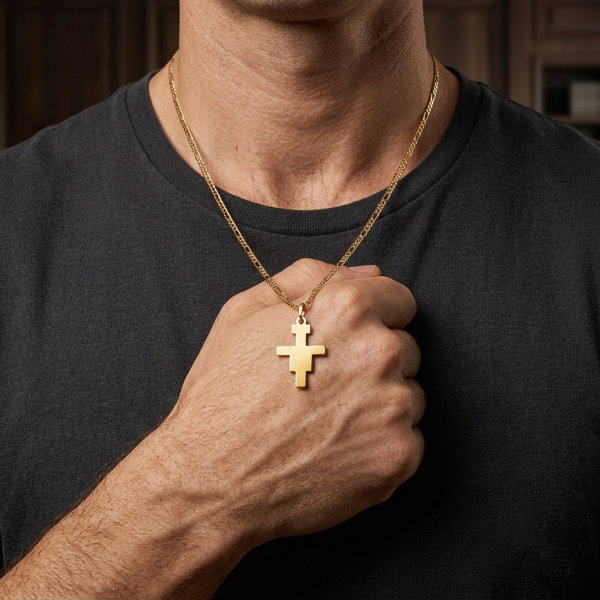 Pendentif croix de Saint-Damien en or 18 carats