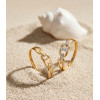 Bague or 18 carats et zirconiums "maillons"