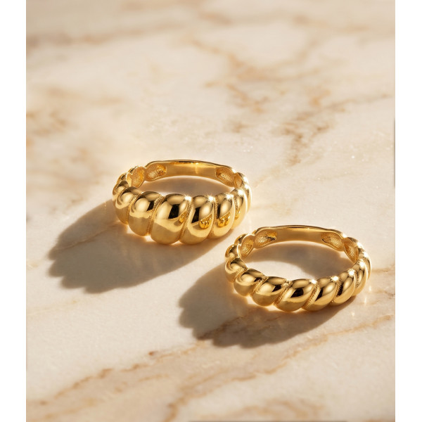 Bague or jaune 18 carats "croissants"