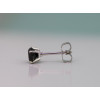 Clous d'oreilles or blanc 18 carats et diamant noir 0,60 carat