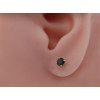Boucle d'oreille diamant noir 0,30 carat et or blanc 18 carats pour hommes