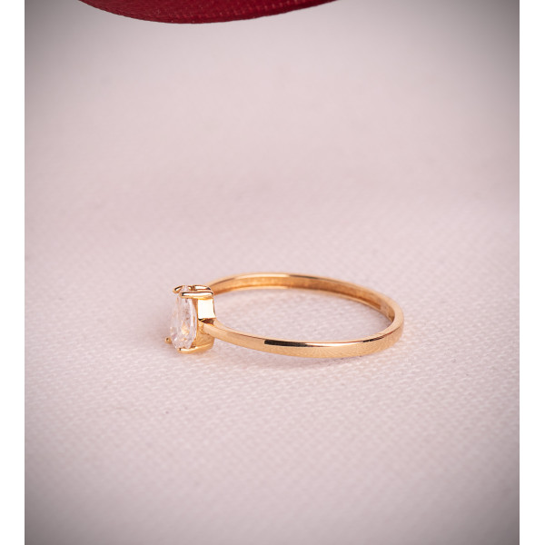Bague diamant de synthèse 0,35 carat et or jaune 18 carats