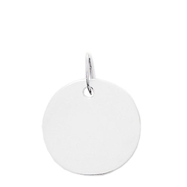 Pendentif or blanc 18 carats personnalisable 19 x 15 mm