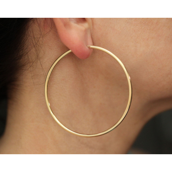 Créoles or jaune 18 carats pour femmes