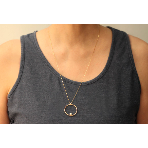 Collier 55 cm avec perle de culture 7 mm "romy" or jaune 18 carats